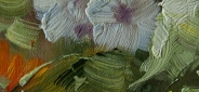 Картина "Нежные подсолнухи" Цена: 7500 руб. Размер: 60 x 50 см. Увеличенный фрагмент.