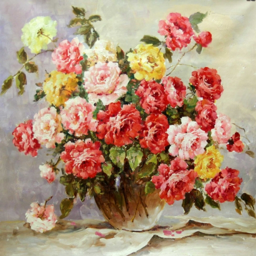 Картина "Нежный букет" Цена: 15700 руб. Размер: 80 x 80 см.