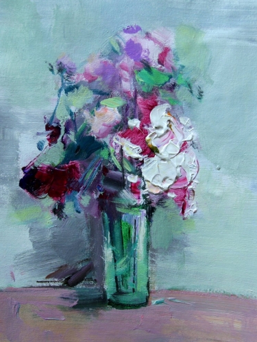 Картина маслом "Нежный цветочный натюрморт" Цена: 4500 руб. Размер: 30 x 40 см.