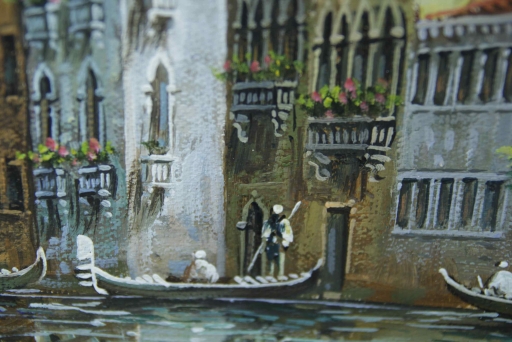 Картина "Однажды в Венеции" Цена: 8000 руб. Размер: 50 x 60 см. Увеличенный фрагмент.