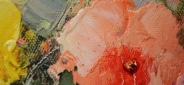 Картина "Огненные цветы" Цена: 7200 руб. Размер: 60 x 50 см. Увеличенный фрагмент.