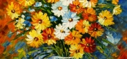 Картина "Огненные ромашки" Цена: 7500 руб. Размер: 50 x 60 см.