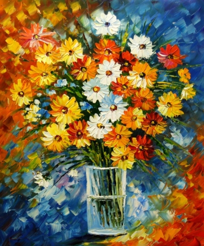 Картина "Огненные ромашки" Цена: 7500 руб. Размер: 50 x 60 см.