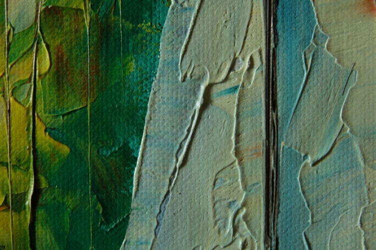 Картина "Осеннее озеро" Цена: 7600 руб. Размер: 90 x 60 см. Увеличенный фрагмент.
