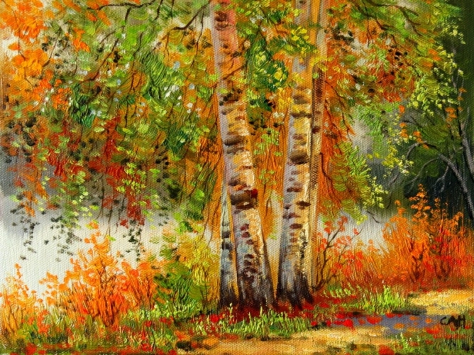 Картины "Осенние березы" Цена: 4900 руб. Размер: 40 x 30 см.