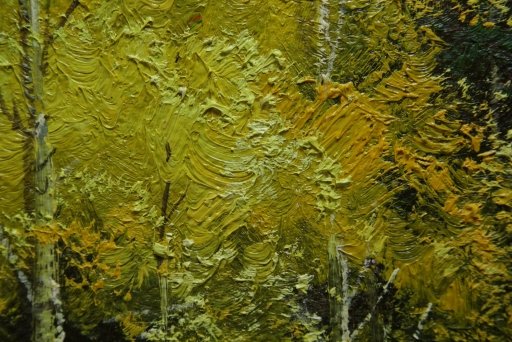 Картина "В осеннем лесу" Цена: 12100 руб. Размер: 90 x 60 см. Увеличенный фрагмент.