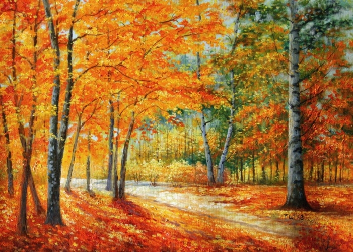 Картина "Осенний парк" Цена: 8000 руб. Размер: 70 x 50 см.