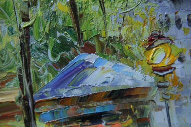 Картина  "Осенняя аллея" Цена: 4000 руб. Размер: 40 x 50 см. Увеличенный фрагмент.