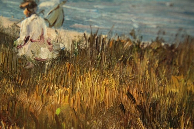 Картина "Отдых на море" Цена: 4000 руб. Размер: 25 x 20 см. Увеличенный фрагмент.