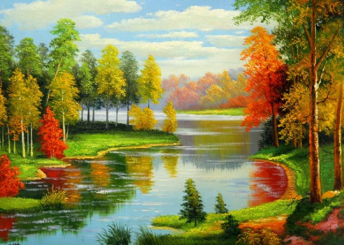 Картина "Красивое озеро" Цена: 7600 руб. Размер: 70 x 50 см.