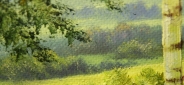 Картина "Пейзаж с березами" Цена: 6700 руб. Размер: 50 x 40 см. Увеличенный фрагмент.