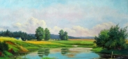 Картина "Пейзаж с озером" Цена: 11500 руб. Размер: 90 x 60 см.