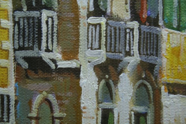 Картина "Пейзаж Венеции" Цена: 13800 руб. Размер: 90 x 60 см. Увеличенный фрагмент.