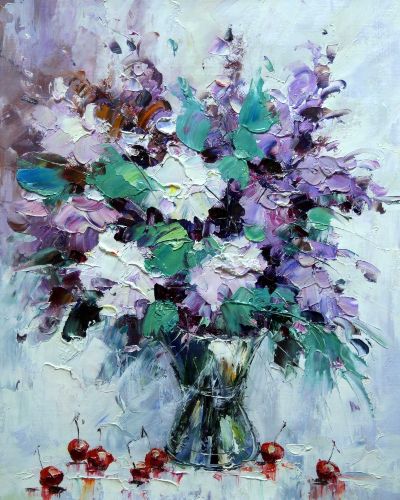 Картина "Фиолетовый букет" Цена: 7000 руб. Размер: 40 x 50 см.
