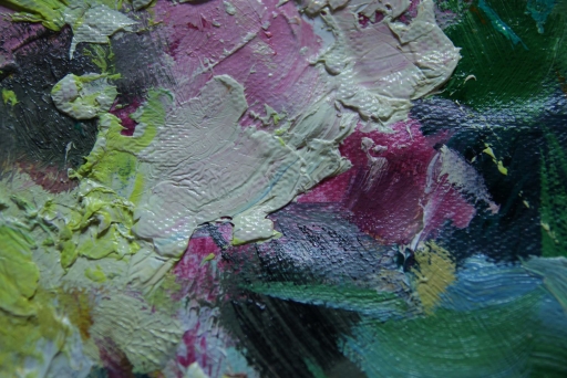 Картина "Пионы и лилии" Цена: 5200 руб. Размер: 50 x 60 см. Увеличенный фрагмент.