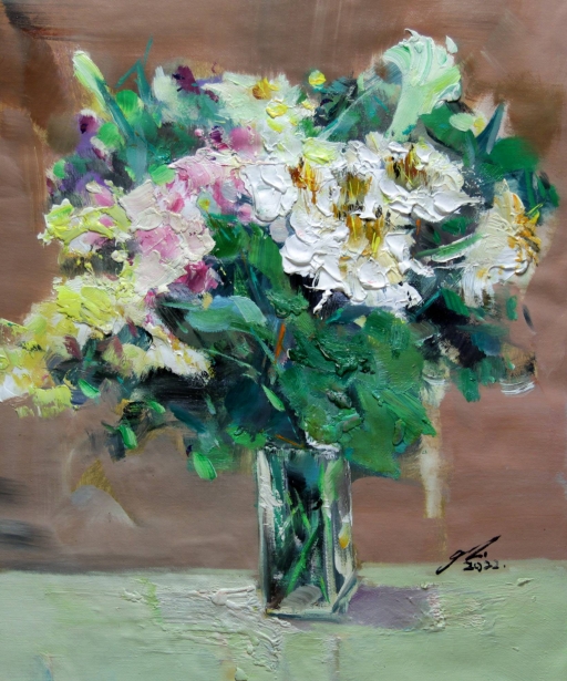 Картина "Пионы и лилии" Цена: 5200 руб. Размер: 50 x 60 см.