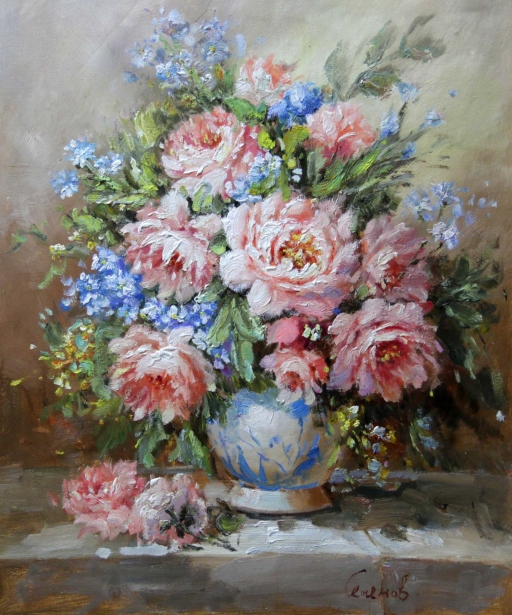 Картина "Пионы в вазе" Цена: 6500 руб. Размер: 50 x 40 см.