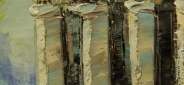 Картина маслом "Площадь в Париже" Цена: 6000 руб. Размер: 60 x 50 см. Увеличенный фрагмент.