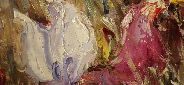 Картина "Поляна ирисов" Цена: 6500 руб. Размер: 50 x 60 см. Увеличенный фрагмент.