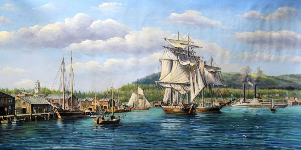 Картина "Портовая жизнь" Цена: 18600 руб. Размер: 120 x 60 см.