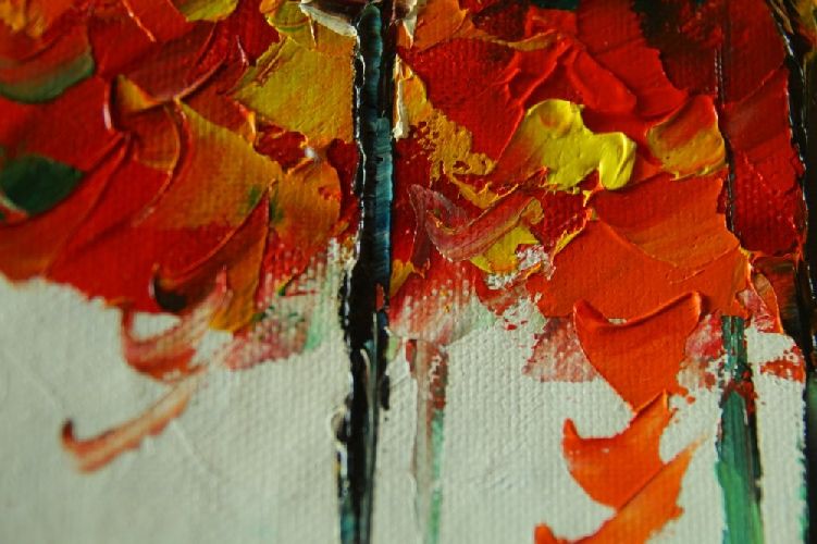 Картина "Ранняя осень" Цена: 8700 руб. Размер: 90 x 60 см. Увеличенный фрагмент.