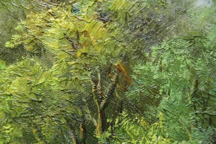 Картина "Речка в полдень" Цена: 12100 руб. Размер: 90 x 60 см. Увеличенный фрагмент.