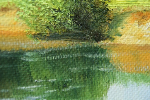 Картина "Речные заводи" Цена: 7500 руб. Размер: 50 x 40 см. Увеличенный фрагмент.