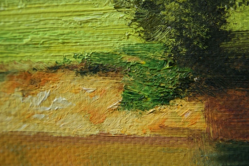 Картина "Речные заводи" Цена: 7500 руб. Размер: 50 x 40 см. Увеличенный фрагмент.