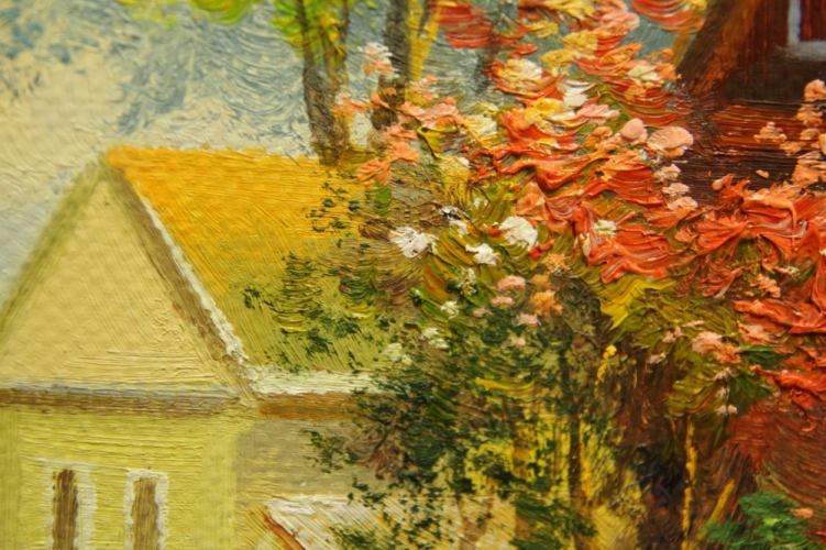 Картина "Родная деревня" Цена: 5000 руб. Размер: 40 x 30 см. Увеличенный фрагмент.