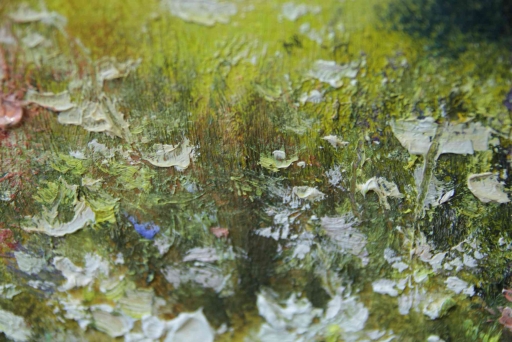 Картина "Ромашки на лугу" Цена: 9500 руб. Размер: 70 x 50 см. Увеличенный фрагмент.