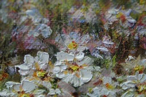 Картина "Ромашковый луг" Цена: 15500 руб. Размер: 90 x 60 см. Увеличенный фрагмент.
