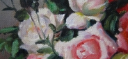 Картина "Розовое великолепие" Цена: 7400 руб. Размер: 20 x 25 см. Увеличенный фрагмент.