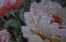 Картина "Розовые пионы" Цена: 8500 руб. Размер: 60 x 50 см. Увеличенный фрагмент.