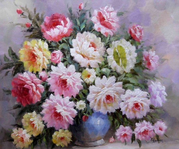 Картина "Розовые пионы" Цена: 7600 руб. Размер: 60 x 50 см.