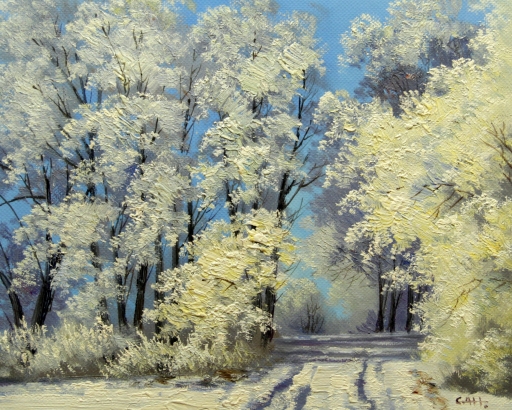 Картина "Наша зима" Цена: 9000 руб. Размер: 60 x 50 см.