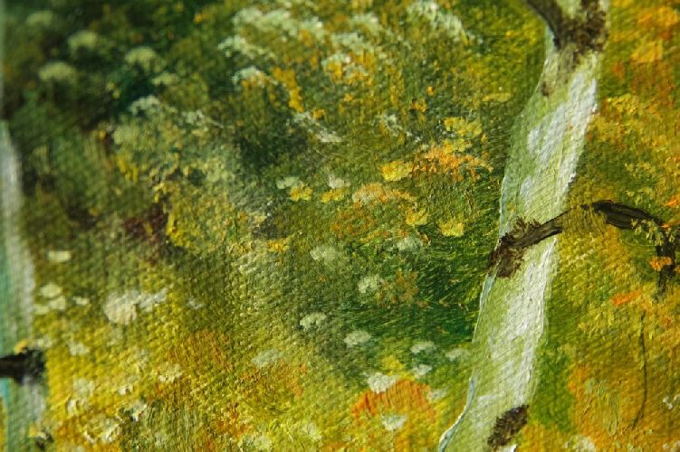 Картина "Русский лес" Цена: 8600 руб. Размер: 70 x 50 см. Увеличенный фрагмент.