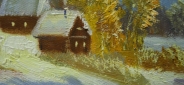Картина "Сельская зима" Цена: 4900 руб. Размер: 40 x 30 см. Увеличенный фрагмент.