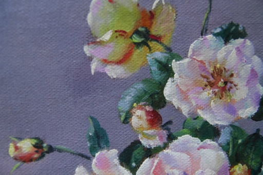 Картина "Шикарные розы" Цена: 6000 руб. Размер: 20 x 25 см. Увеличенный фрагмент.