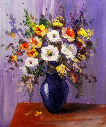 Картина маслом "Синяя ваза" Цена: 6500 руб. Размер: 50 x 60 см.