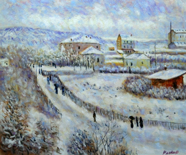 Картина "Снег в Аржантёе" Цена: 5800 руб. Размер: 60 x 50 см.
