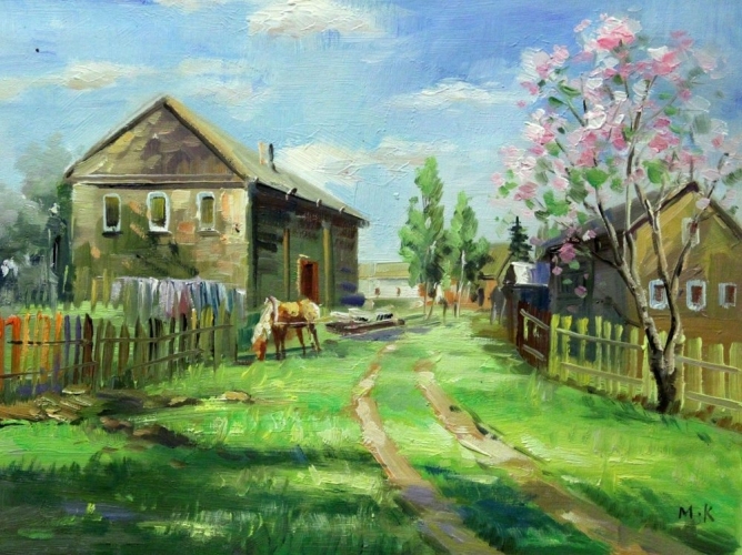 Картина "Солнечная деревня" Цена: 7600 руб. Размер: 40 x 30 см.