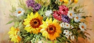 Картина "Солнечные цветы" Цена: 8000 руб. Размер: 50 x 40 см.