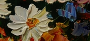 Картина "Солнечные ромашки" Цена: 7500 руб. Размер: 50 x 60 см. Увеличенный фрагмент.