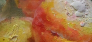 Картина "Спелые персики" Цена: 21600 руб. Размер: 120 x 60 см. Увеличенный фрагмент.