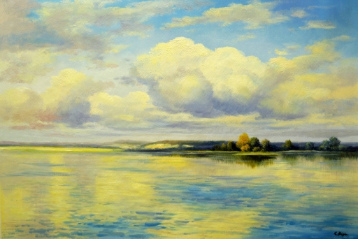 Картина "Светлое озеро" Цена: 12100 руб. Размер: 90 x 60 см.