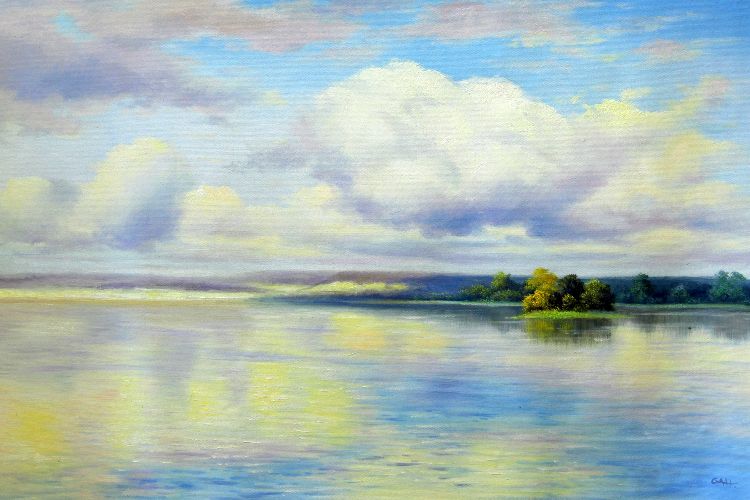 Картина "Светлое озеро" Цена: 14400 руб. Размер: 90 x 60 см.