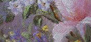 Картина "Светлые пионы в вазе" Цена: 9700 руб. Размер: 50 x 60 см. Увеличенный фрагмент.