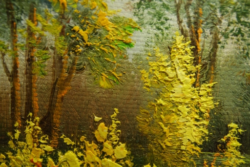 Картина "Миниатюра с речушкой" Цена: 6000 руб. Размер: 40 x 30 см. Увеличенный фрагмент.