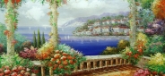 Картина "Терраса в цветах" Цена: 21000 руб. Размер: 150 x 100 см.