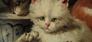 Картина "Три котенка" Цена: 6500 руб. Размер: 25 x 20 см. Увеличенный фрагмент.